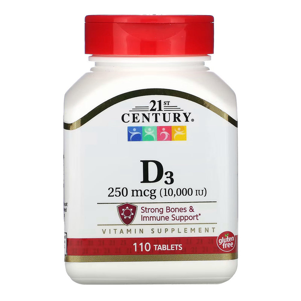 21st Century Dietary Supplement Tablets D3-10 000 IU Ultra Strength, 110 Ea
